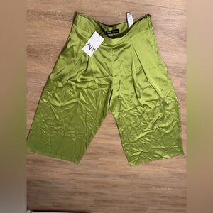 Zara Lime Green Satin Trousers